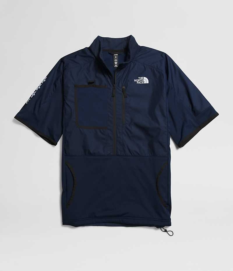 Navy Men's The North Face Trailwear Winter Warm Overshirt T-Shirt | DUBLIN ENUK