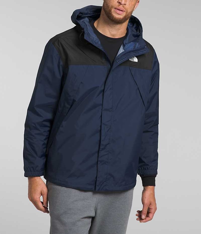 Navy / Black Men\'s The North Face Big Antora Rain Jacket | DUBLIN VUYQ