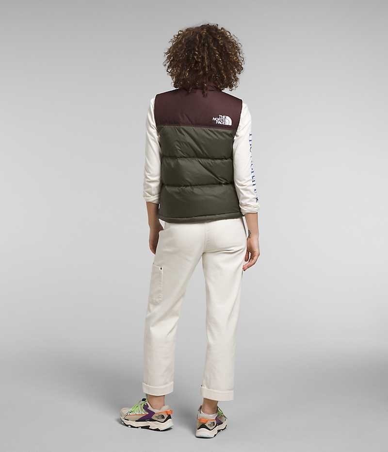 Olive / Black Women's The North Face 1996 Retro Nuptse Down Vest | IRELAND HSWI