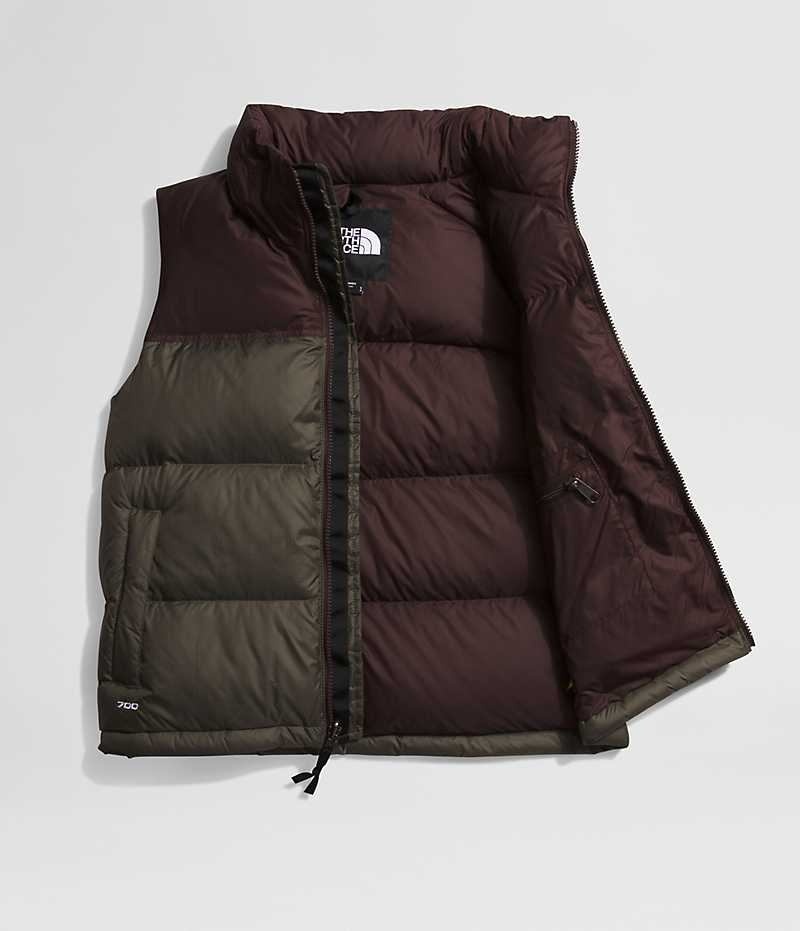 Olive / Black Women's The North Face 1996 Retro Nuptse Down Vest | IRELAND HSWI