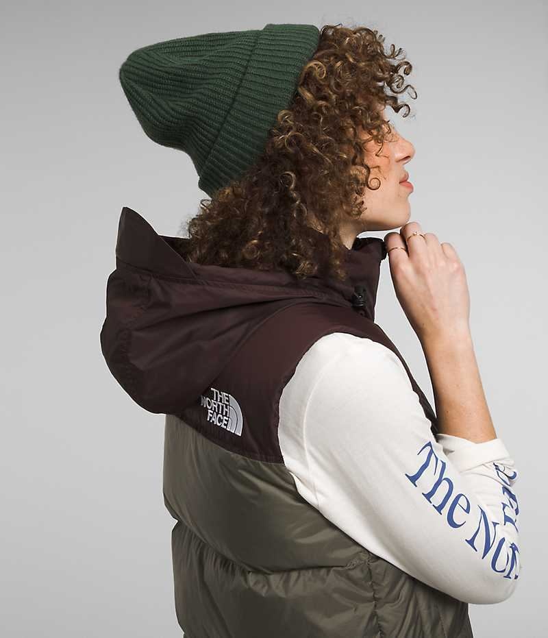 Olive / Black Women's The North Face 1996 Retro Nuptse Down Vest | IRELAND HSWI