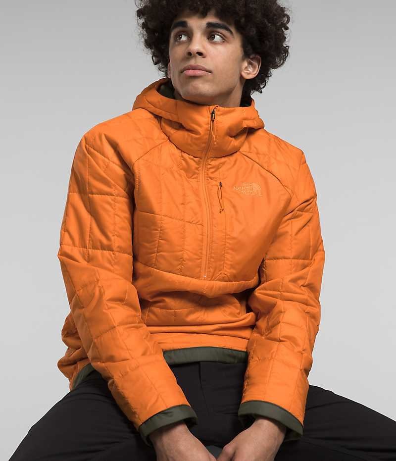 Orange Men\'s The North Face Circaloft ¼-Zip Pullover Puffer Jacket | DUBLIN QVEY