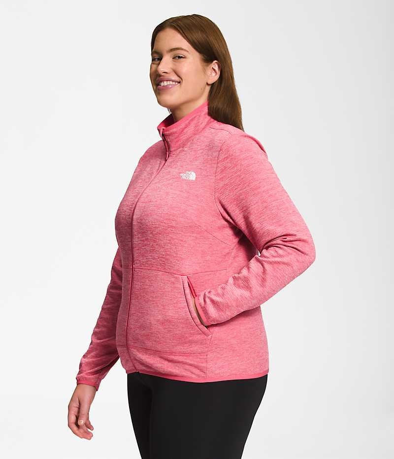 Pink Women's The North Face Plus Canyonlands Full-Zip Fleece Jacket | IRELAND GQPF