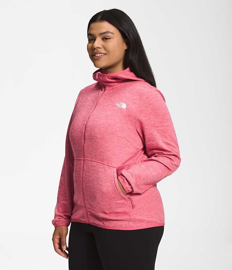 Pink Women's The North Face Plus Canyonlands Hoodie Fleece Jacket | DUBLIN VIXL