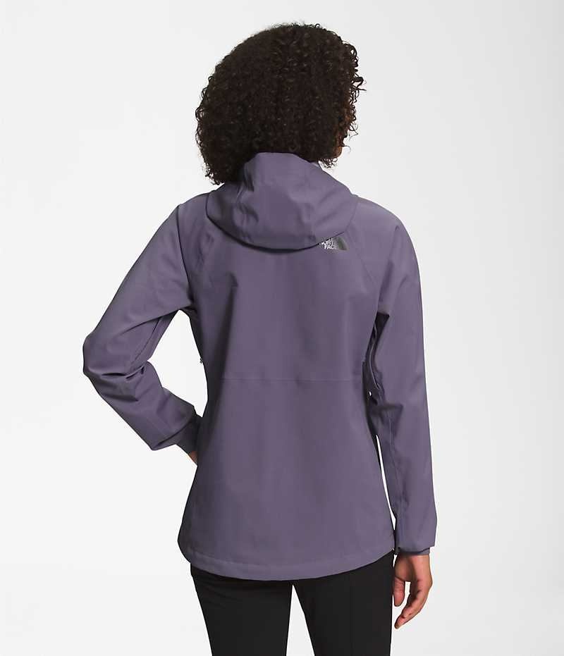 Purple Women's The North Face Valle Vista Stretch Rain Jacket | DUBLIN XTAN