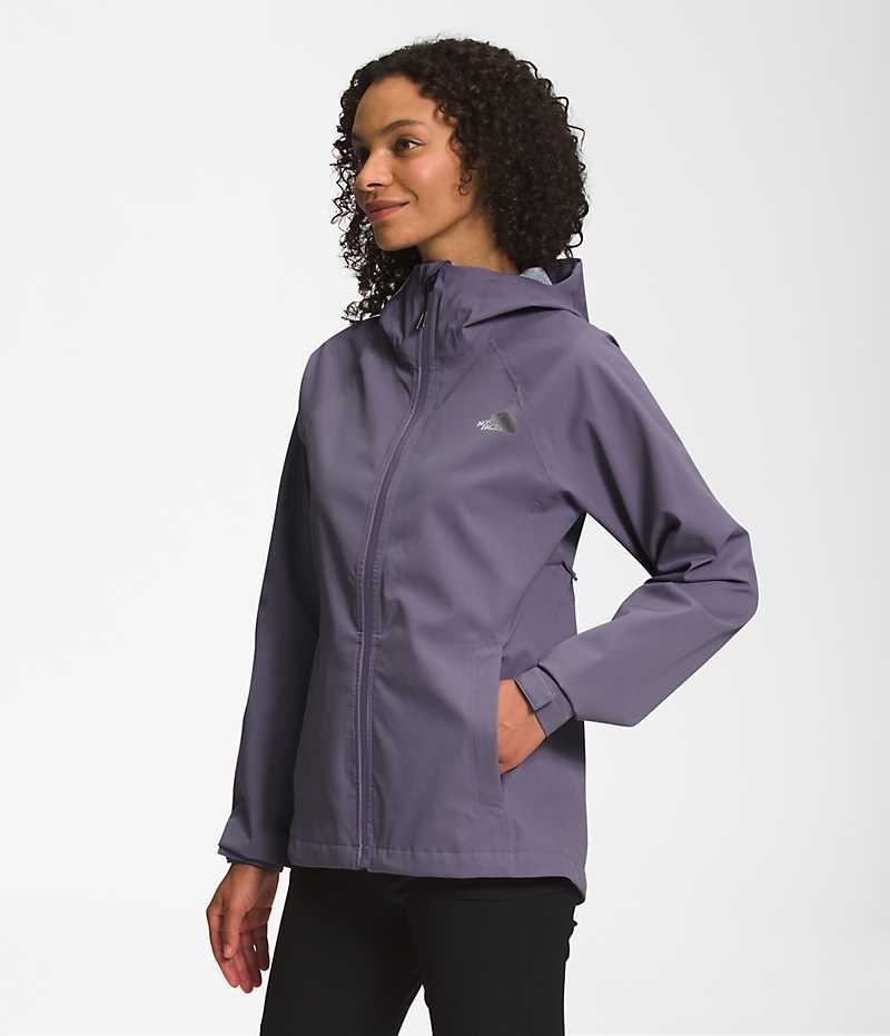 Purple Women's The North Face Valle Vista Stretch Rain Jacket | DUBLIN XTAN