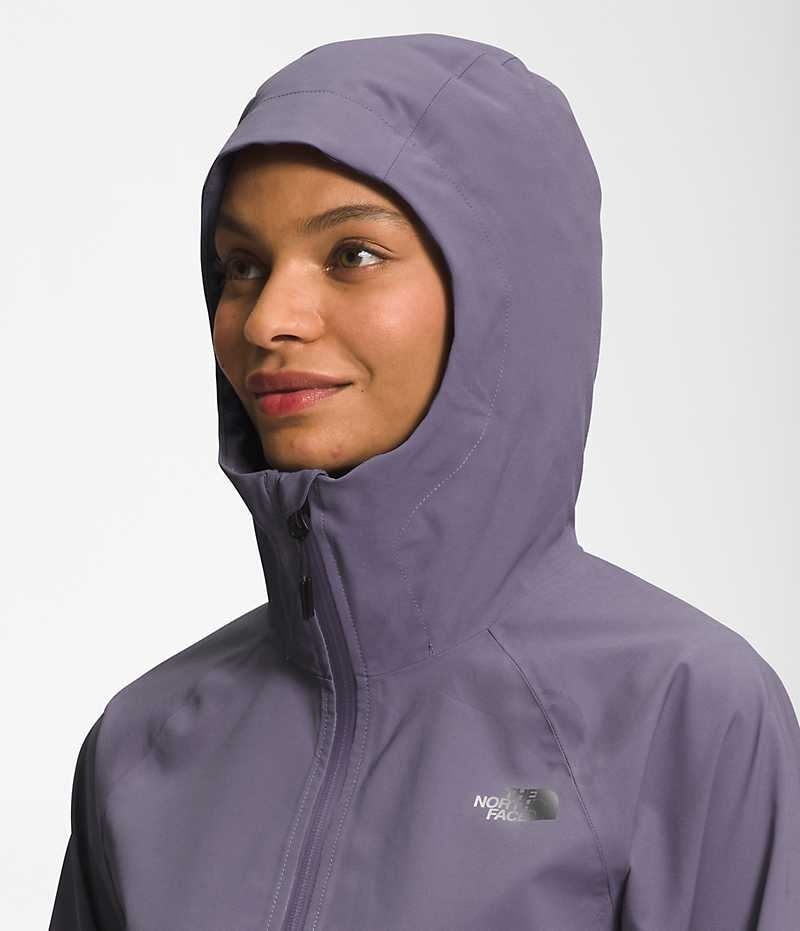 Purple Women's The North Face Valle Vista Stretch Rain Jacket | DUBLIN XTAN