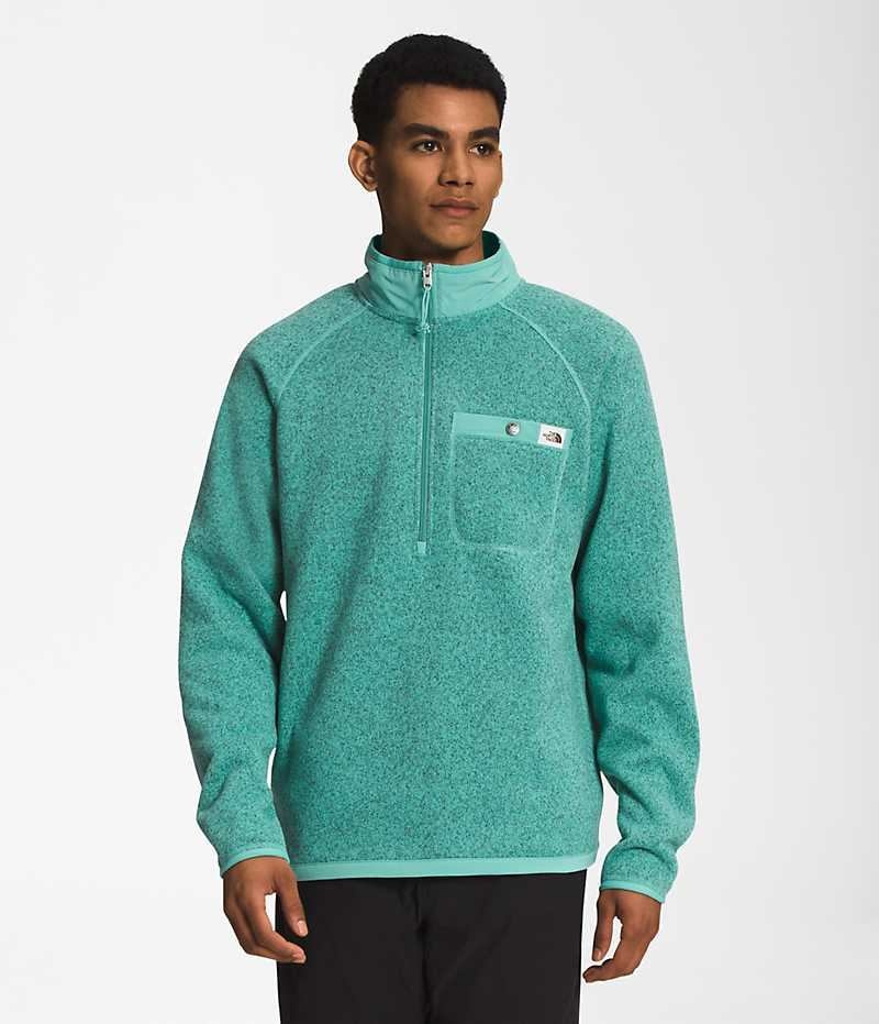 Turquoise Men\'s The North Face Gordon Lyons ¼-Zip Pullover | IRELAND HDMW