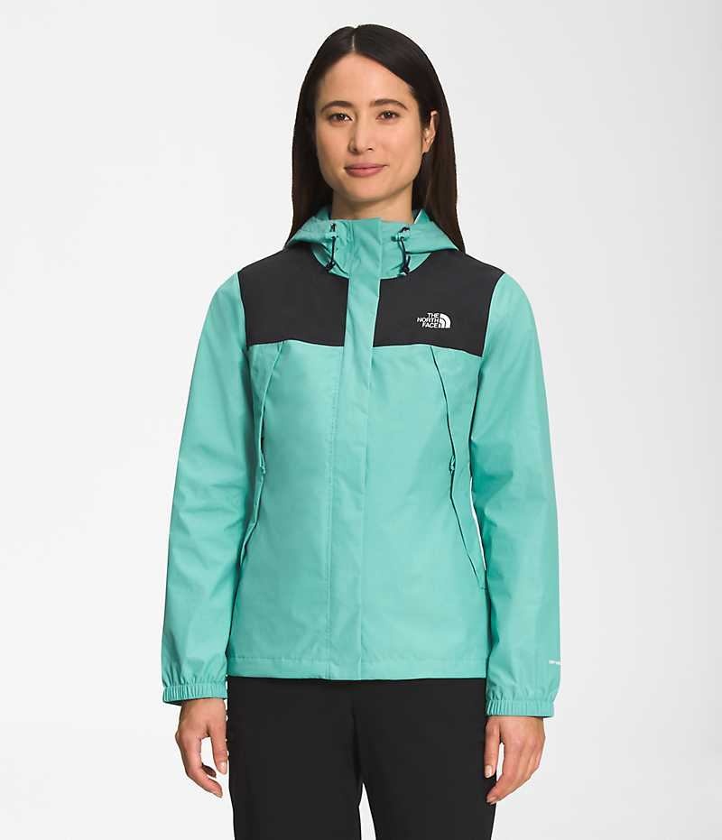 Turquoise Women\'s The North Face Antora Rain Jacket | IRELAND TXZC