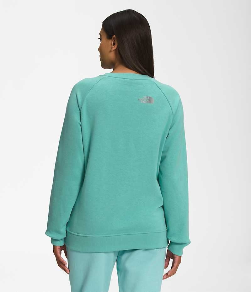 Turquoise Women's The North Face Graphic Injection Crew Pullover | DUBLIN TAPL