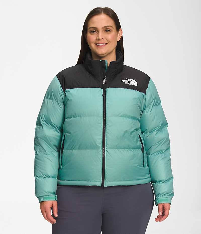 Turquoise Women\'s The North Face Plus 1996 Retro Nuptse Puffer Jacket | DUBLIN DCFQ