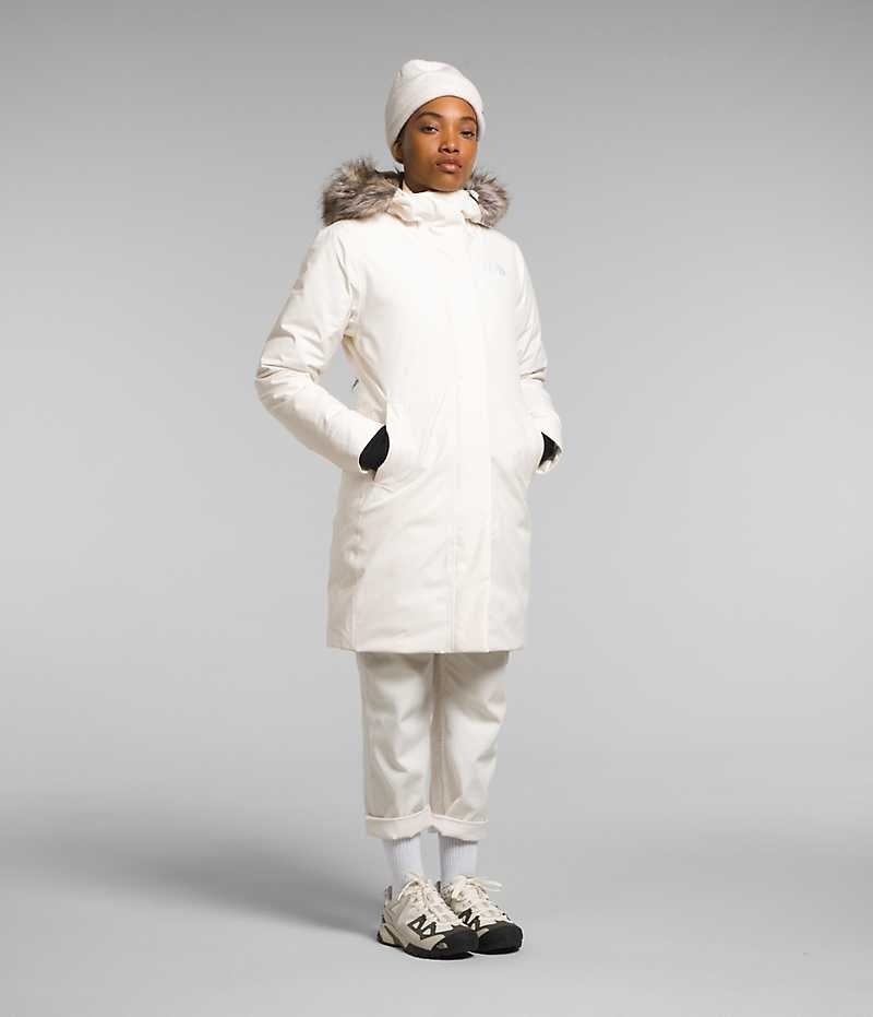 White Women's The North Face Arctic Coat | DUBLIN UEBL