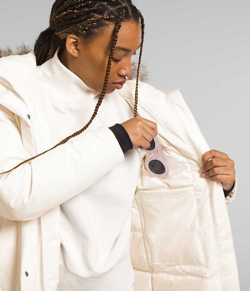 White Women's The North Face Arctic Coat | DUBLIN UEBL