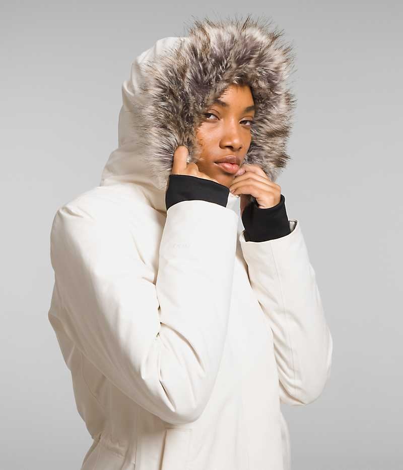 White Women's The North Face Arctic Coat | DUBLIN UEBL