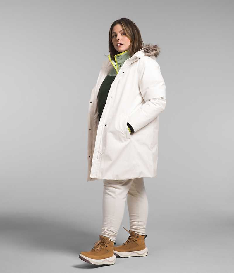 White Women's The North Face Plus Arctic Coat | DUBLIN SWNV