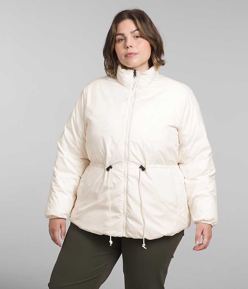 White Women's The North Face Plus Lhotse Reversible Puffer Jacket | IRELAND WYQR