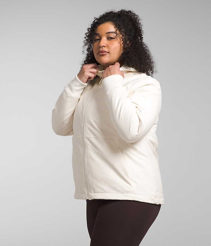 White Women's The North Face Plus Shelbe Raschel Hoodie Softshell Jacket | IRELAND CNLY