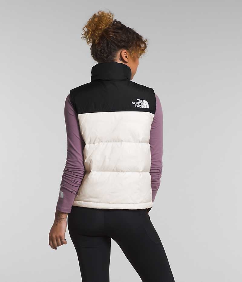 White / Black Women's The North Face 1996 Retro Nuptse Down Vest | DUBLIN WDMT