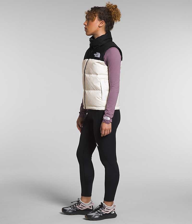 White / Black Women's The North Face 1996 Retro Nuptse Down Vest | DUBLIN WDMT