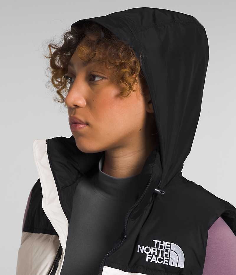 White / Black Women's The North Face 1996 Retro Nuptse Down Vest | DUBLIN WDMT