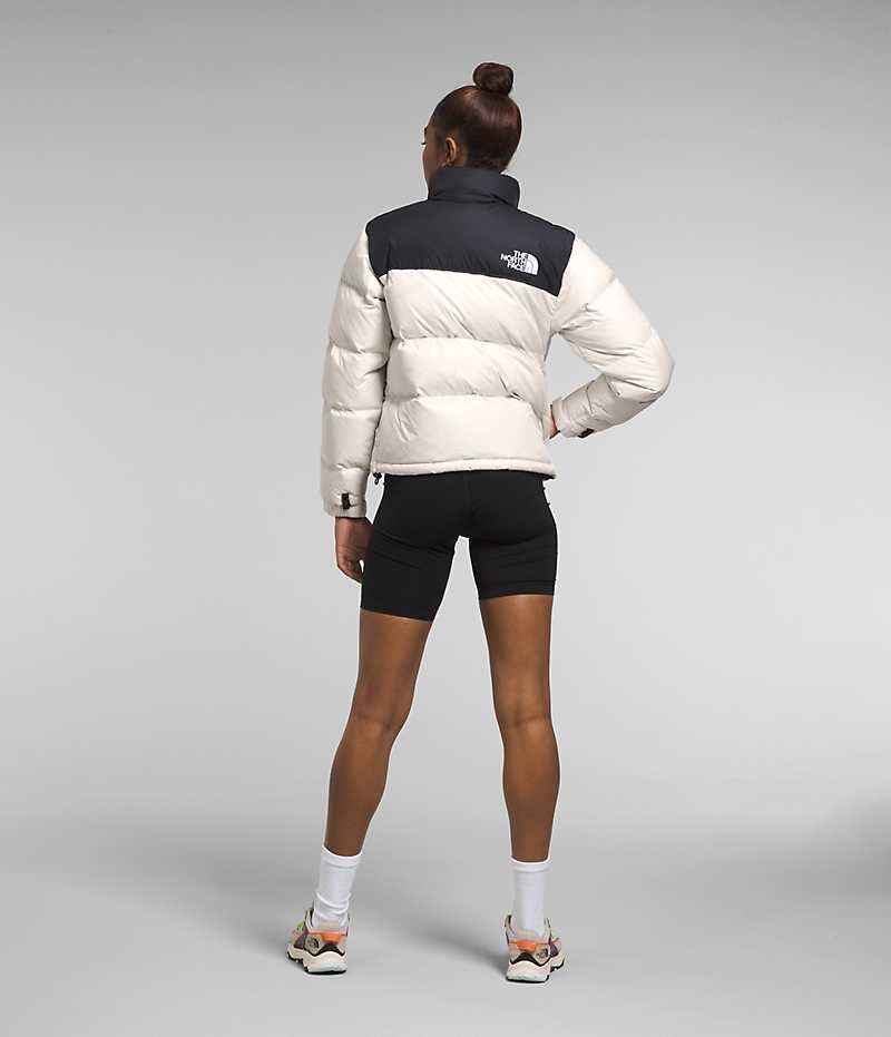 White / Black Women's The North Face 1996 Retro Nuptse Puffer Jacket | IRELAND XLHO