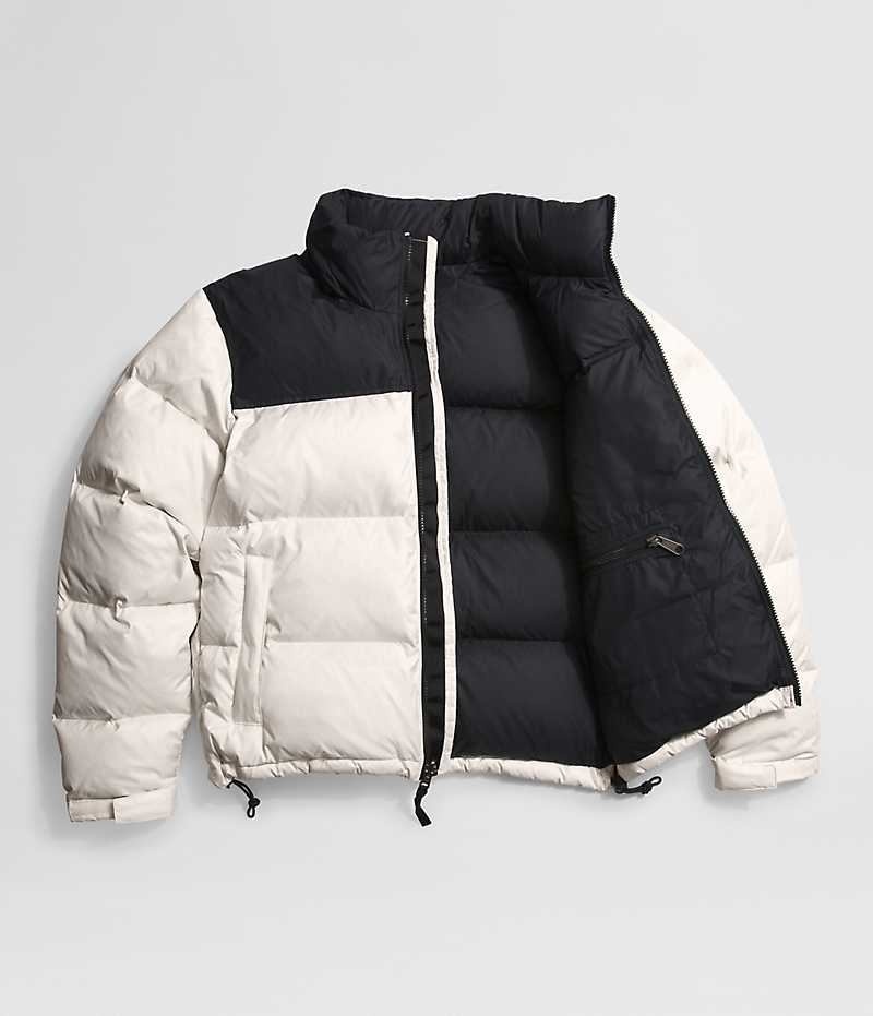 White / Black Women's The North Face 1996 Retro Nuptse Puffer Jacket | IRELAND XLHO