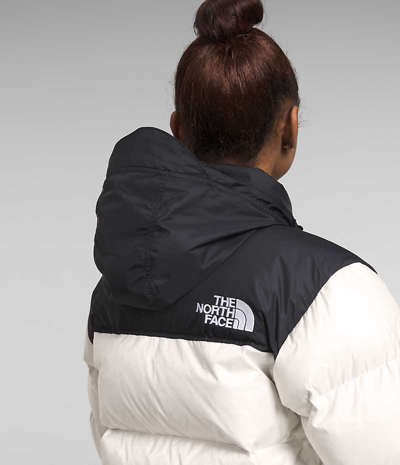 White / Black Women's The North Face 1996 Retro Nuptse Puffer Jacket | IRELAND XLHO