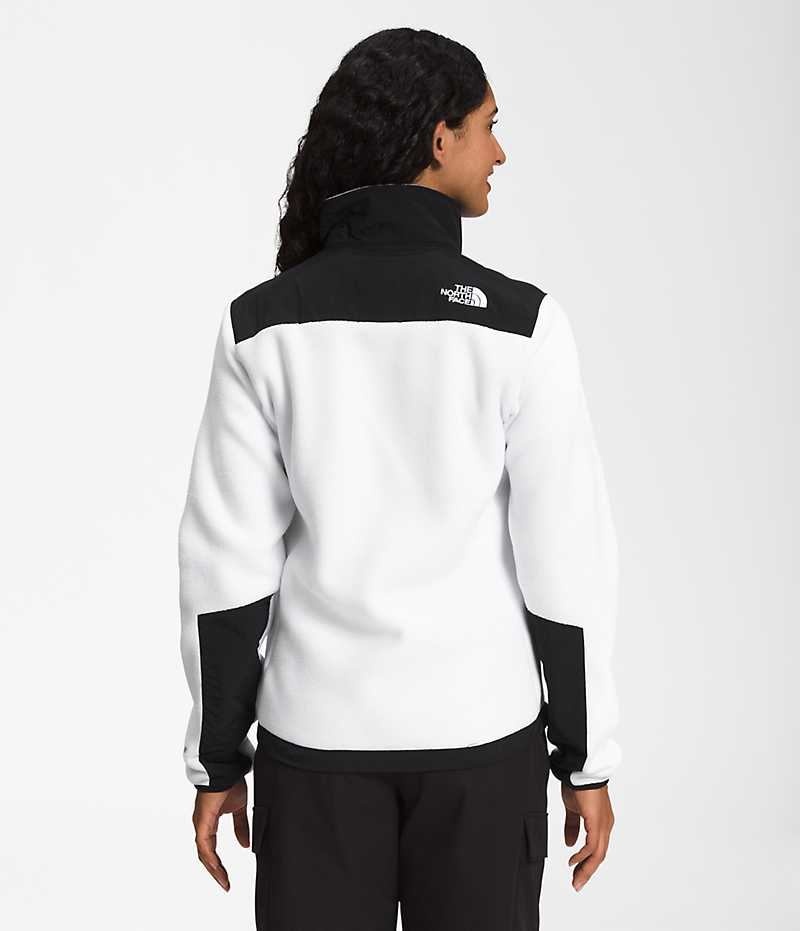 White / Black Women's The North Face Denali Fleece Jacket | DUBLIN LNBP