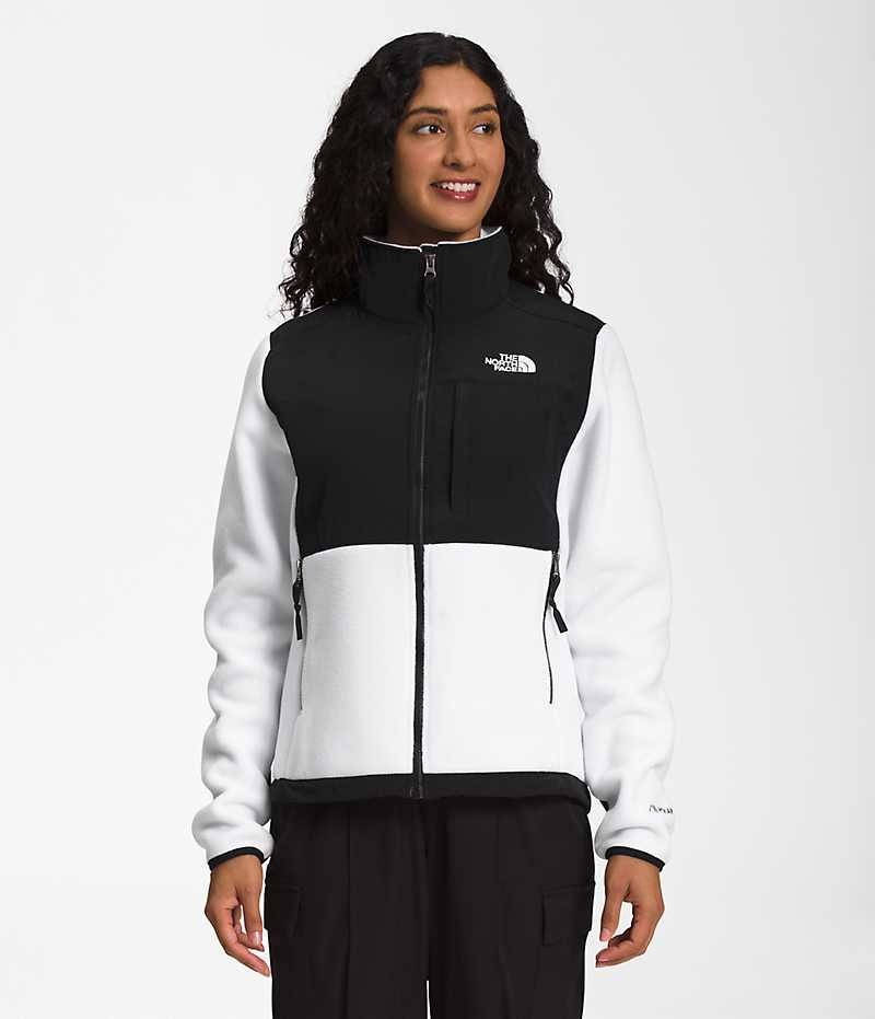 White / Black Women\'s The North Face Denali Fleece Jacket | DUBLIN LNBP