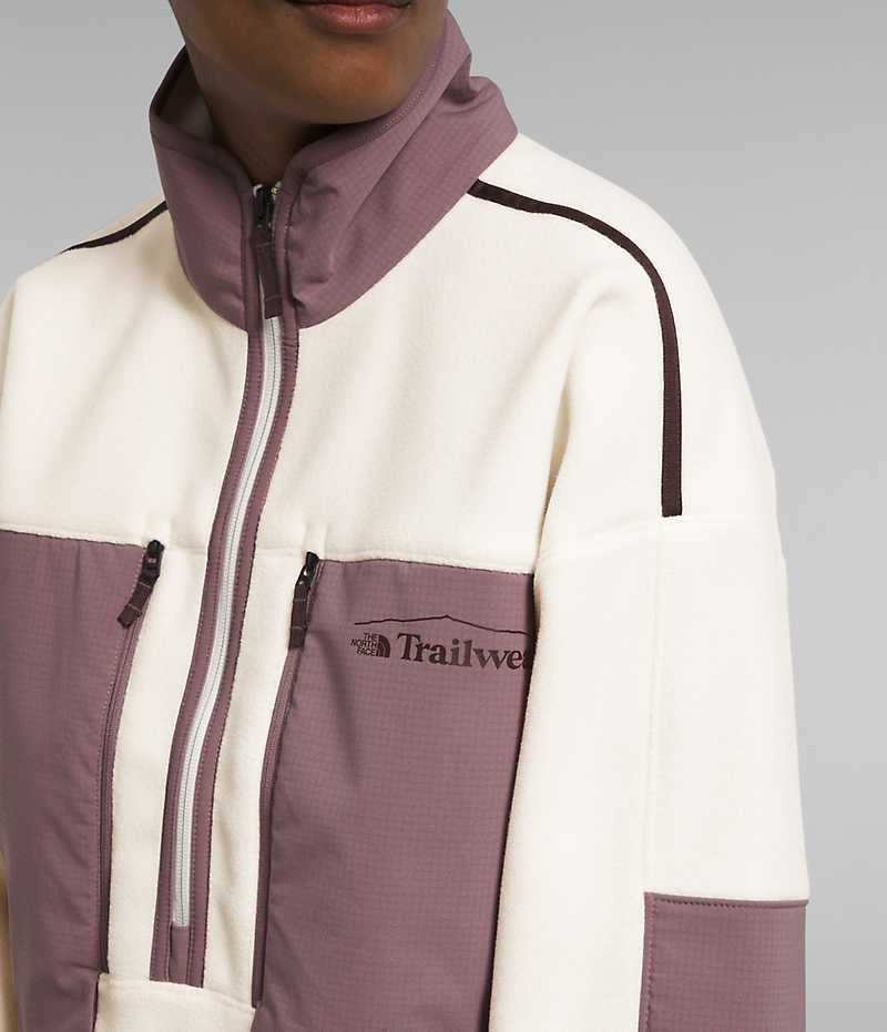 White / Fuchsia Women's The North Face Trailwear Fantasy Ridge Flash ½-Zip Pullover | IRELAND LKUA