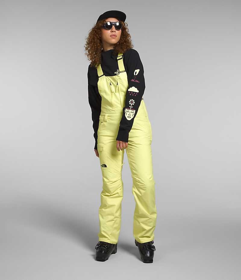 Yellow Women's The North Face Freedom Insulated Bib Pants | IRELAND MWRF