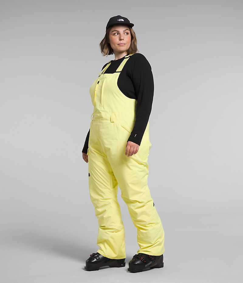 Yellow Women's The North Face Plus Freedom Insulated Bib Pants | IRELAND ASMI