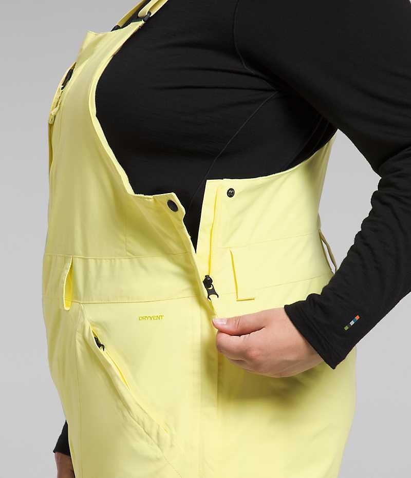 Yellow Women's The North Face Plus Freedom Insulated Bib Pants | IRELAND ASMI